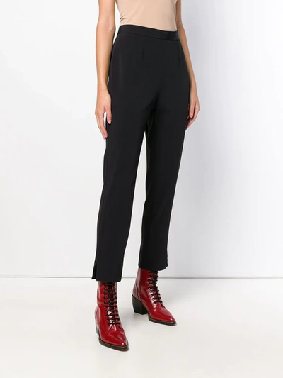 Pre-owned Dolce & Gabbana High-waisted Cropped Trousers In Black