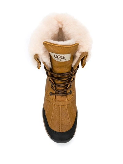 Shop Ugg Shearling Lined Lace-up Boots In Brown