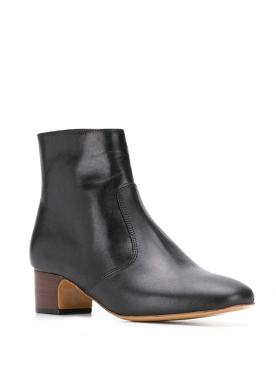 Shop Apc Low Heel Boots In Black