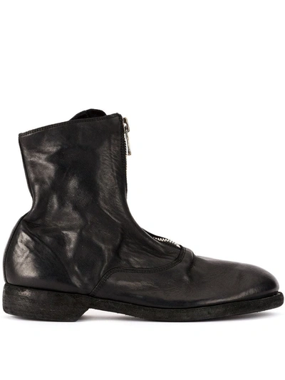 Shop Guidi Soft Zip Front Ankle Boots In Black