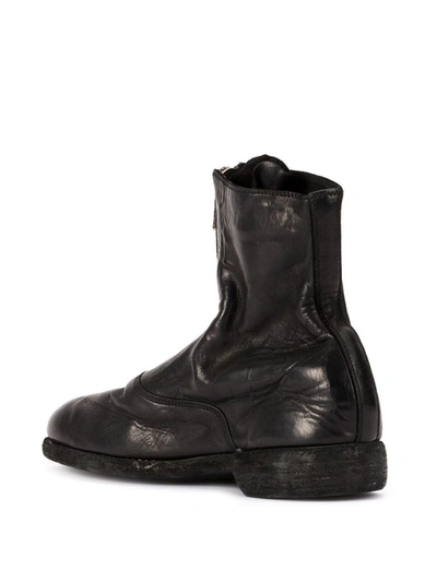 Guidi Soft Zip Front Ankle Boots In Black