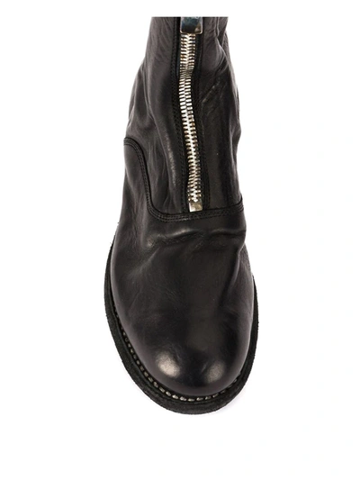 Guidi Soft Zip Front Ankle Boots In Black