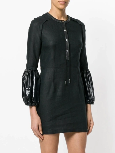 Shop Jw Anderson Puff Sleeve Mini Dress In Black