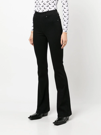 Spanx High-rise Flared Jeans In Black