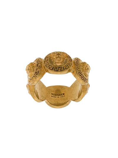 Shop Versace Tribute Medusa Ring In Metallic