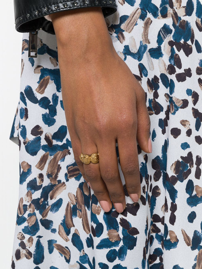 Versace Medusa Motif Ring In Metallic