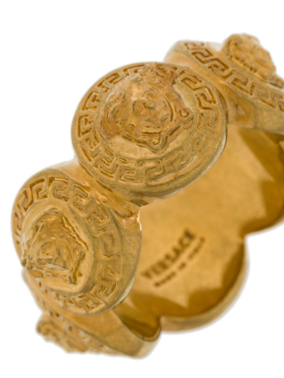 Versace Medusa Motif Ring In Metallic