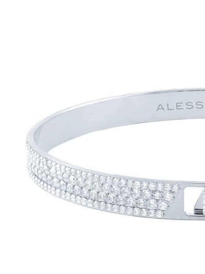 Shop Alessa 18kt White Gold Diamond Pavé Spectrum Bracelet In Silver