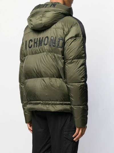 Shop John Richmond Padded Jacket In Green