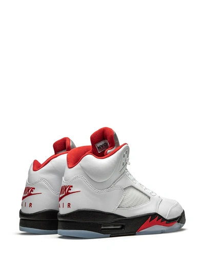 Jordan Air  5 Retro Fire Red Silver Tongue 2020 In White