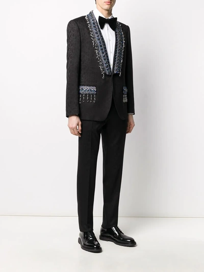 Dolce & Gabbana Floral Jacquard Martini Suit With Appliqué In Black