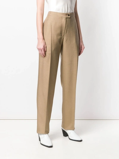 Shop Ferragamo Tailored Trousers In Brown
