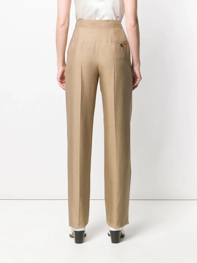 Shop Ferragamo Tailored Trousers In Brown