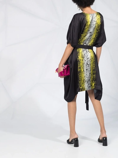 Rick Owens Acid Print T-shirt Midi Dress In Black