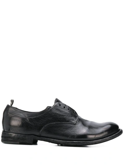 Shop Officine Creative Textured Laceless Oxford Shoes In Black