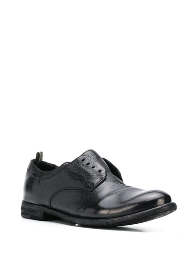 Shop Officine Creative Textured Laceless Oxford Shoes In Black