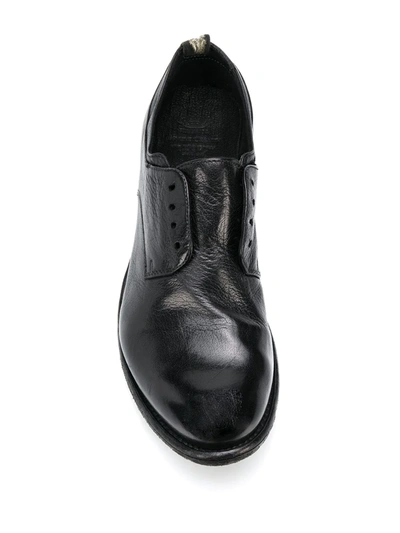 Shop Officine Creative Textured Laceless Oxford Shoes In Black