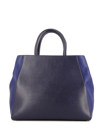 Pre-owned Fendi 2010s Large 2jours Tote Bag In Blue