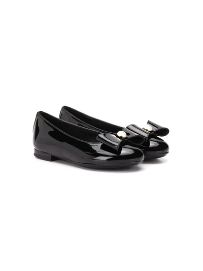 Shop Dolce & Gabbana Bow-detail Ballerina Shoes In Black