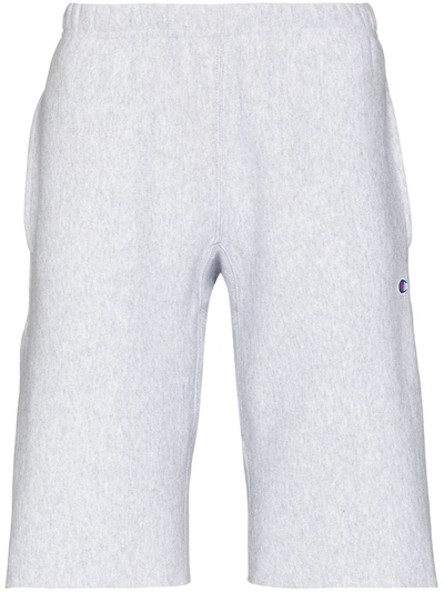 Shop Champion Logo Patch Track Shorts In Grey