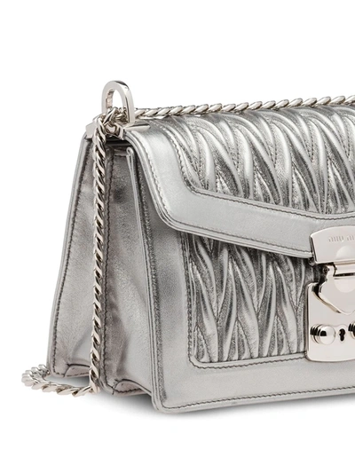 Shop Miu Miu Miu Confidential Bag In Silver