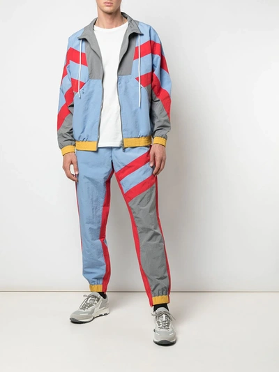 Shop God's Masterful Children Striped Track Trousers In Blue