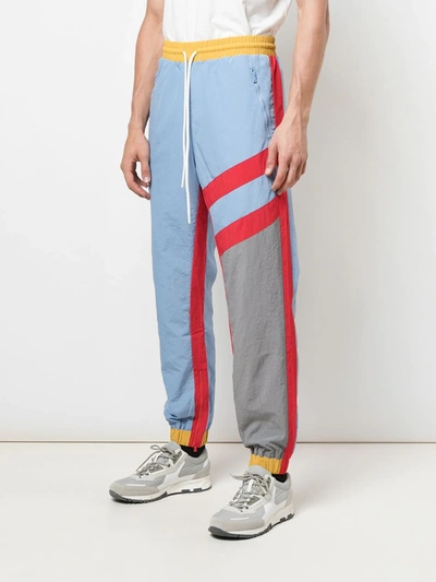 God's Masterful Children Striped Track Trousers In Blue