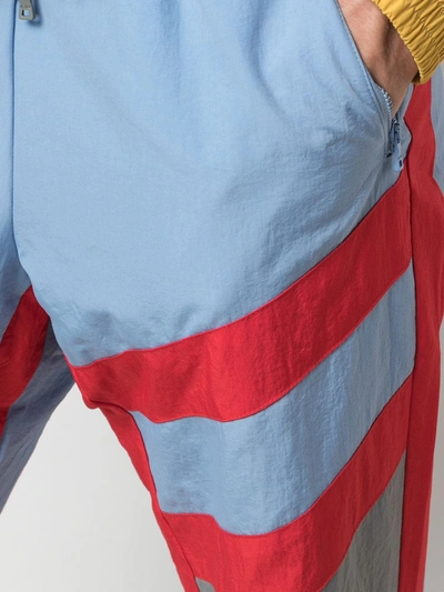 God's Masterful Children Striped Track Trousers In Blue