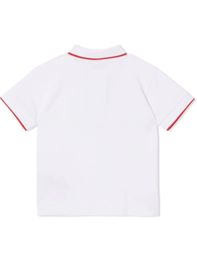 Shop Burberry Icon Stripe Polo Shirt In White
