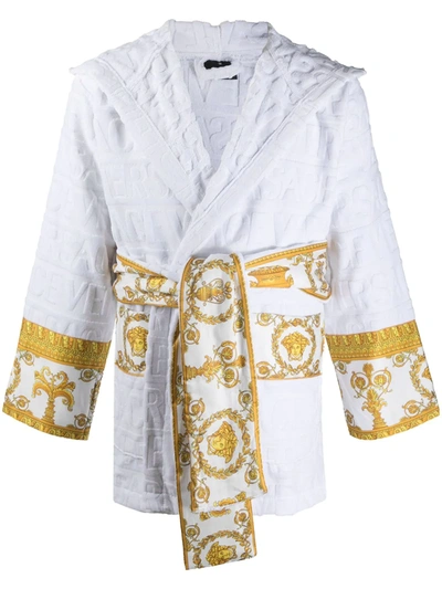 Versace Home I Love Baroque Short Robe In White