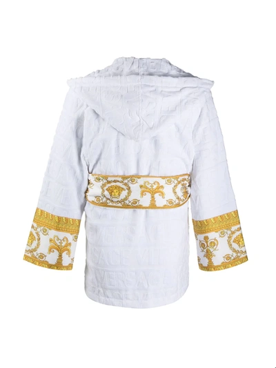 Versace Home I Love Baroque Short Robe In White