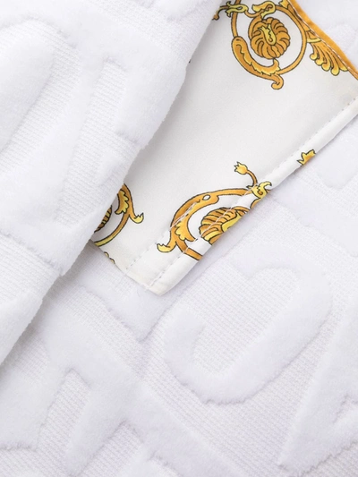 Shop Versace Home I Love Baroque Short Robe In White