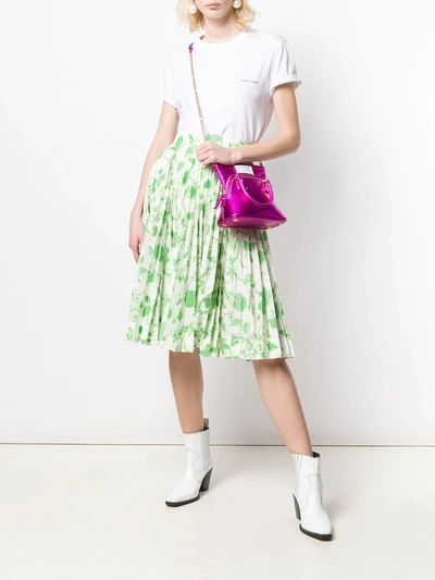 Shop Calvin Klein 205w39nyc Floral Print Pleated Skirt In Green