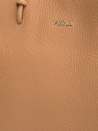 Shop Furla Essential Leather Shopper Tote In Neutrals