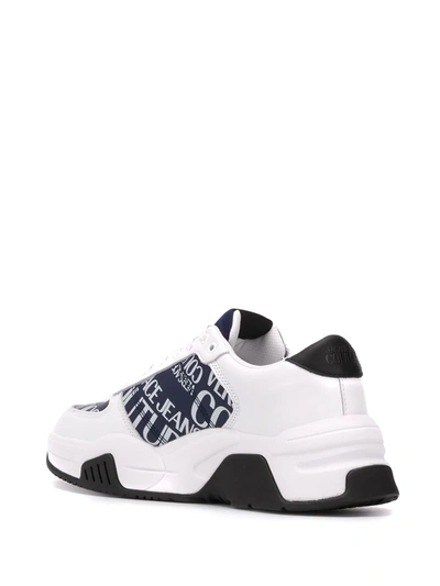 Shop Versace Jeans Couture Logo Print Low Top Sneakers In White