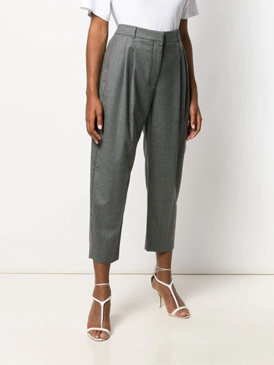 Shop Stella Mccartney Cropped Tailored Trousers In Grey