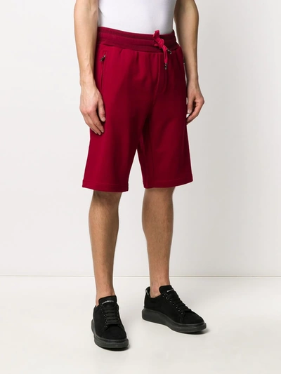 Shop Dolce & Gabbana Logo-tag Track Shorts In Red