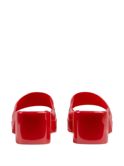 Shop Gucci Logo Low-heel Slide Sandals In Red