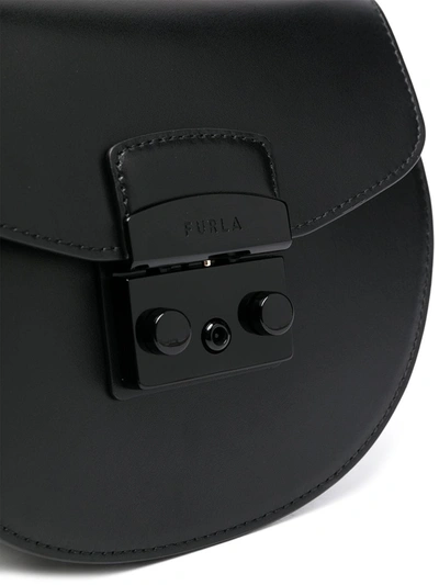 Shop Furla Curved Crossbody Bag In Black