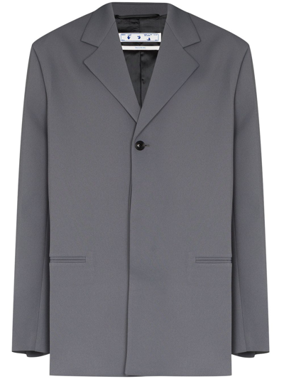 Off-white Crease Single-breasted Blazer In Grey