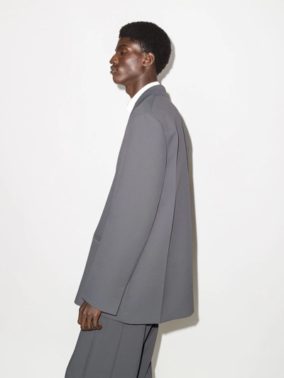 Off-white Crease Single-breasted Blazer In 灰色