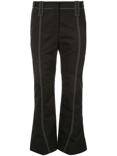 Shop Givenchy Stitch Detail Kick Flared Trousers In Black