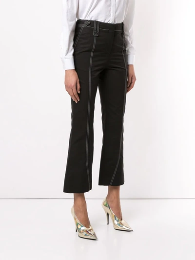 GIVENCHY STITCH DETAIL KICK FLARED TROUSERS - 黑色