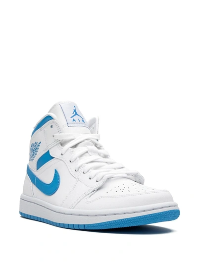 Shop Jordan Air  1 Mid "unc" Sneakers In White