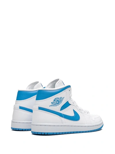 Shop Jordan Air  1 Mid "unc" Sneakers In White