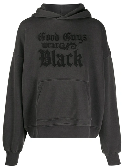 Shop Amiri Good Guys Hoodie In Black