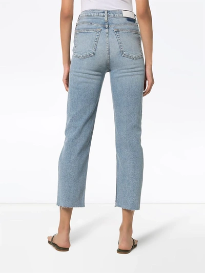 Shop Re/done Stove Distressed Straight-leg Jeans In Blue