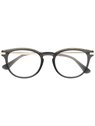 Shop Jimmy Choo Round Frame Glasses In Black
