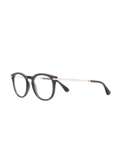 Shop Jimmy Choo Round Frame Glasses In Black