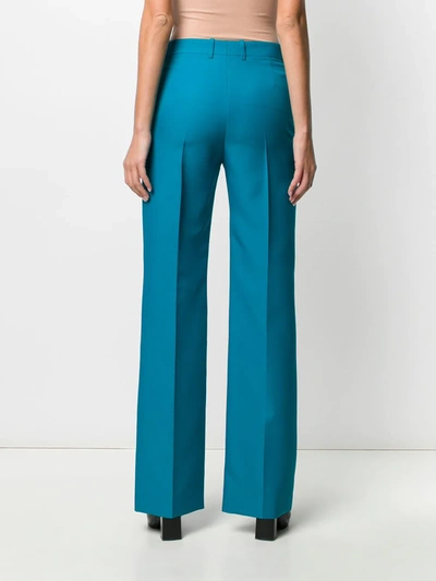 Shop Balenciaga Straight Leg Tailored Trousers In Blue